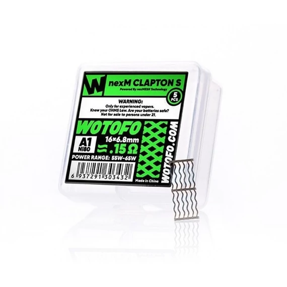 - Wotofo - nexMESH Clapton S A1 16x6,8mm 0.15Ω 5db